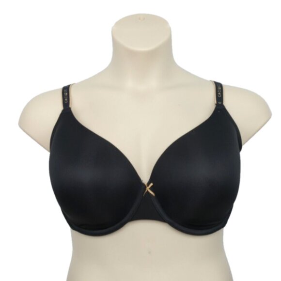 Cacique Lane Bryant Womens Smooth T Shirt Bra Lined U/W Straps 42C Black - Picture 1 of 6